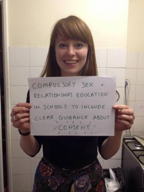 theyworkforustoo:
 Q: As a young woman in the UK, what change would you like to see post-election?
A: compulsory sex and relationships education in schools to include clear guidance about consent
